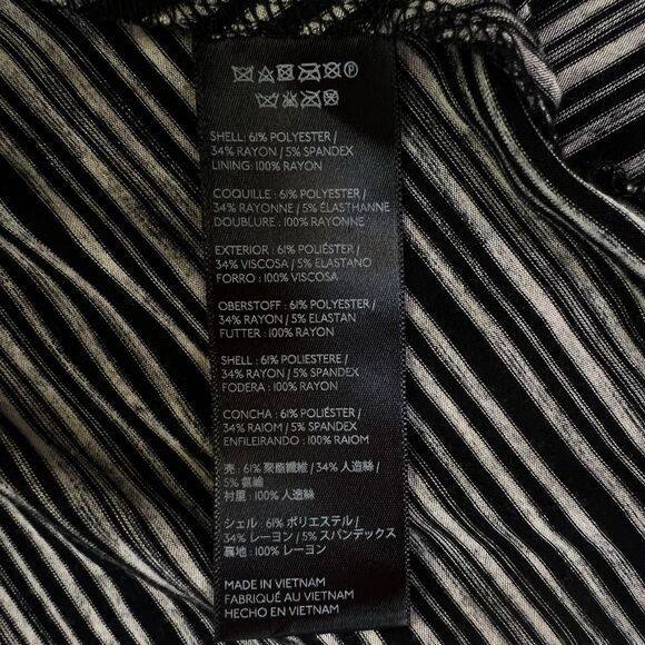 Maeve Anthropologie Salsola Hi-Lo Striped Side Tied Dress Small Black Cream - Picture 5 of 12